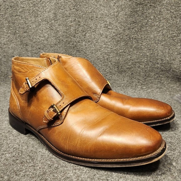 Giorgio Brutini Other - GIORGIO BRUTINI Montrose Brown Black Leather Double Monk Strap Ankle Boot Men 9M